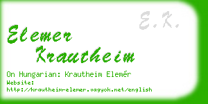 elemer krautheim business card