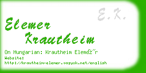 elemer krautheim business card